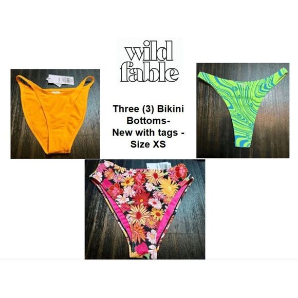 Wild Fable - Lot of 3 NWT Swim bottoms size XS - Picture 1 of 6
